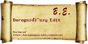 Beregszászy Edit névjegykártya